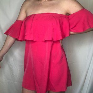 Hot Pink Off-the-Shoulder Mini Dress